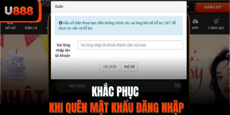 Khắc phục khi quên mật khẩu đăng nhập