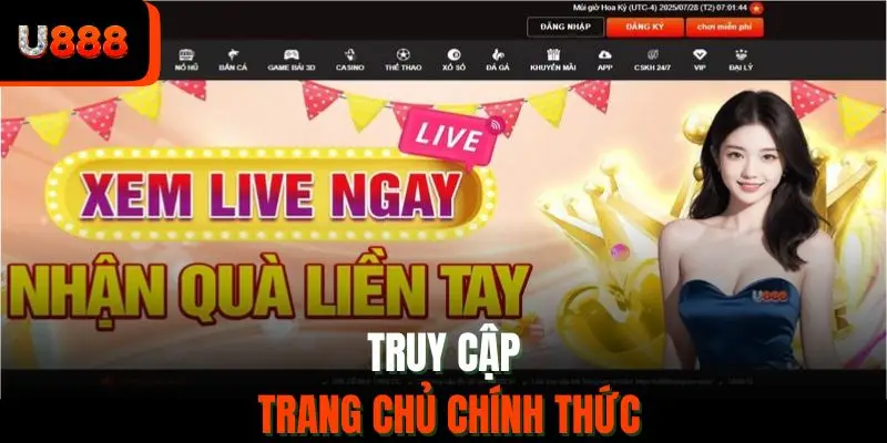 Truy cập trang chủ chính thức